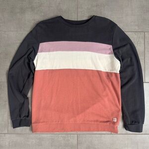 Marine Layer Colorblock Crewneck Sweatshirt Men’s Large Navy Pink White Coral